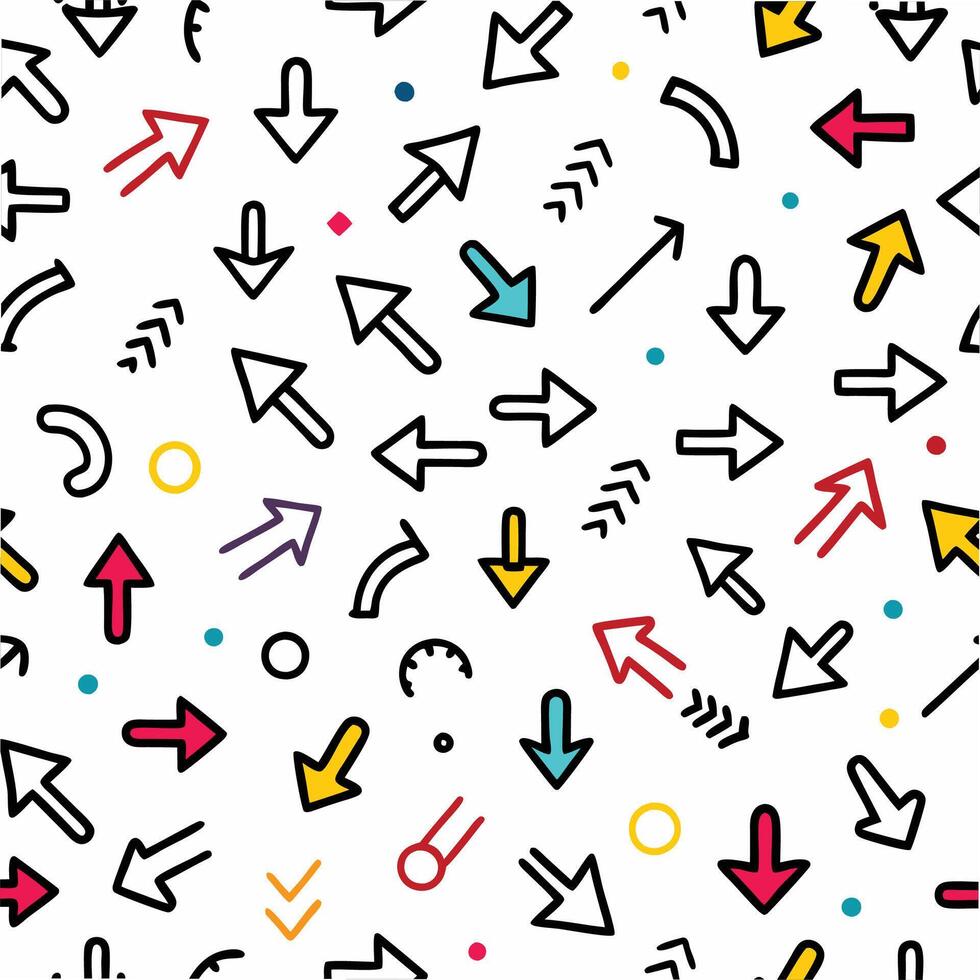 a colorful pattern with arrows on it vector
