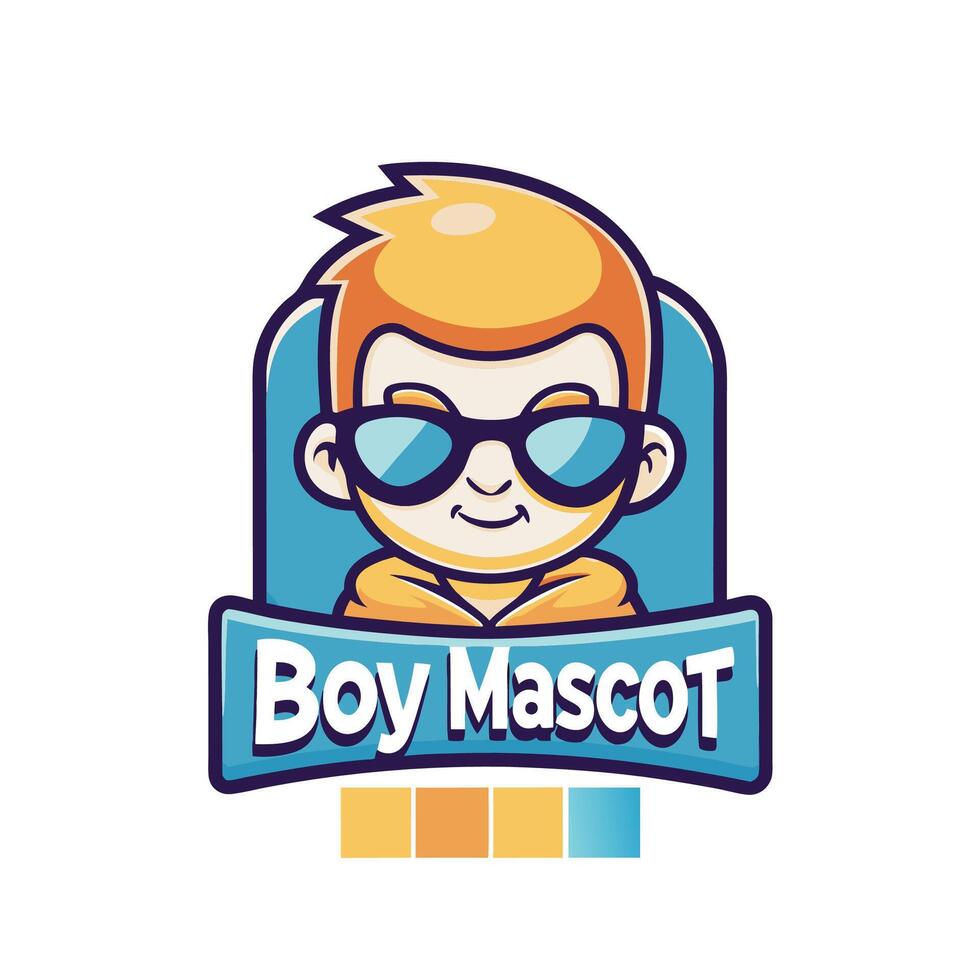 boy mascot logo design vector