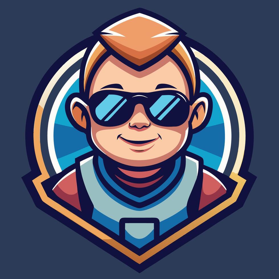 a cartoon character wearing sunglasses and a cap vector