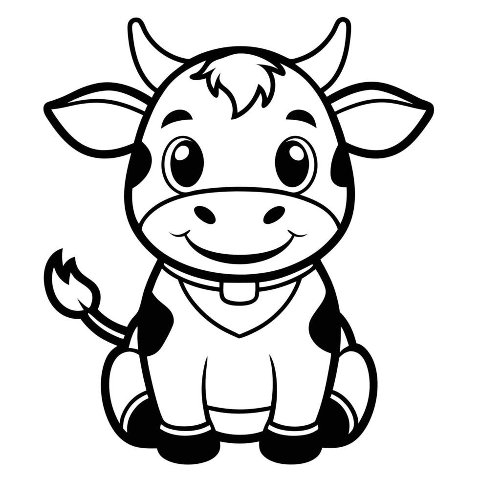 a cow is sitting in a cartoon style vector