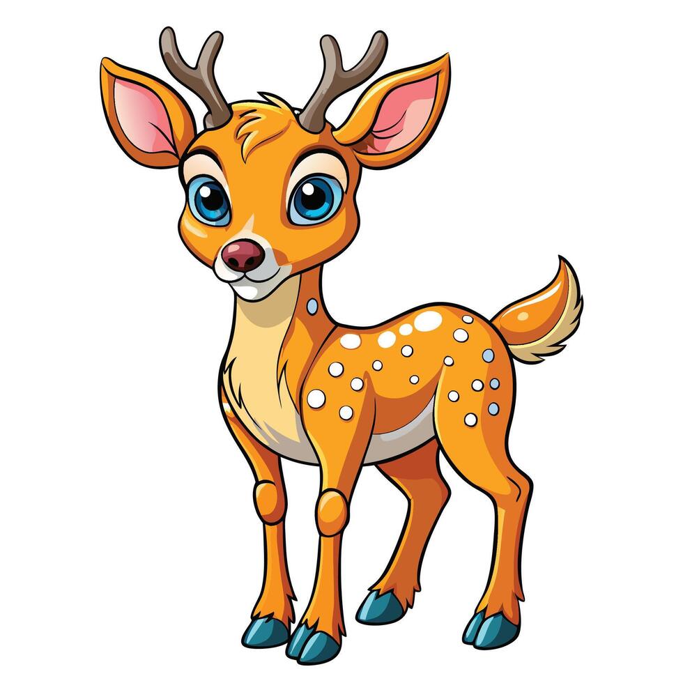 cute cartoon deer illustration vector