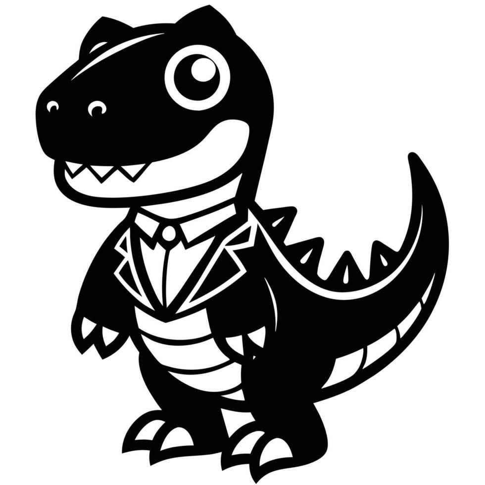 a cartoon dinosaur wearing a suit and tie vector