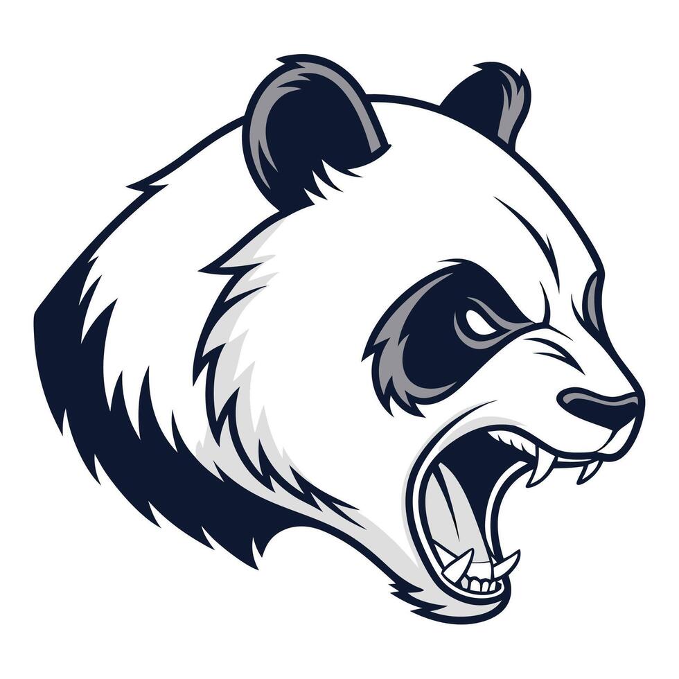 the head of a panda bear is shown on a white background vector