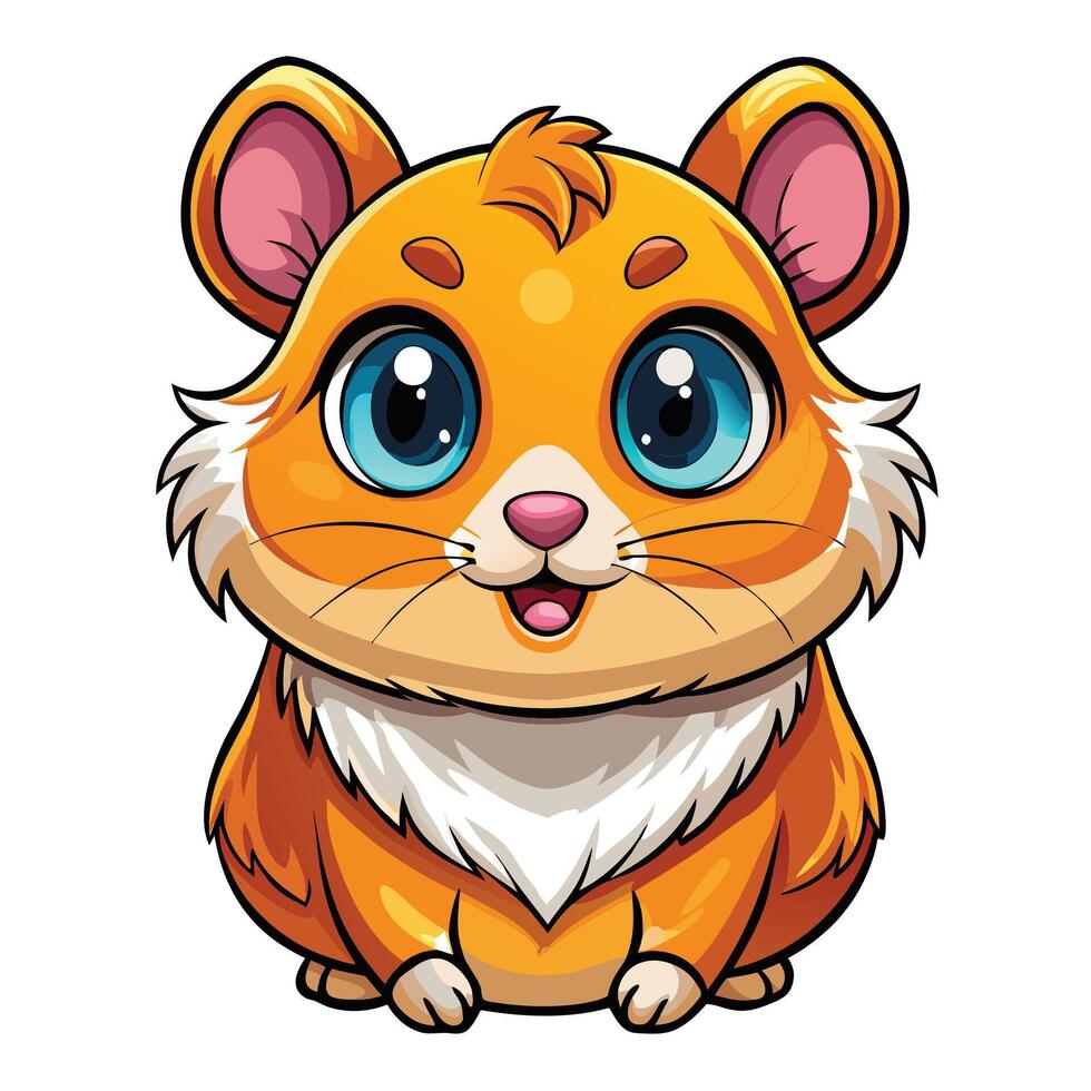 cute cartoon hamster illustration vector