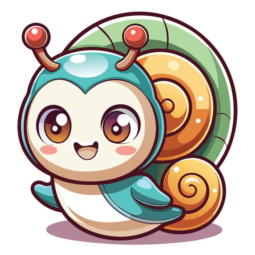 a cartoon snail with big eyes and a big nose vector