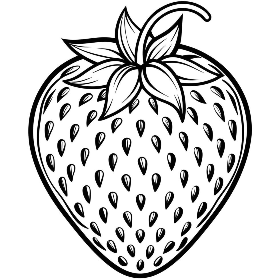 strawberry coloring pages for kids vector