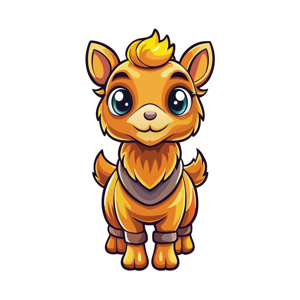 illustration of a cute llama character vector