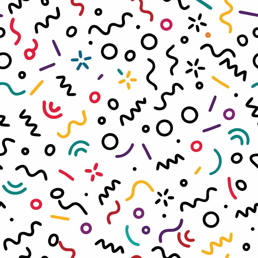 seamless pattern with colorful shapes and lines vector