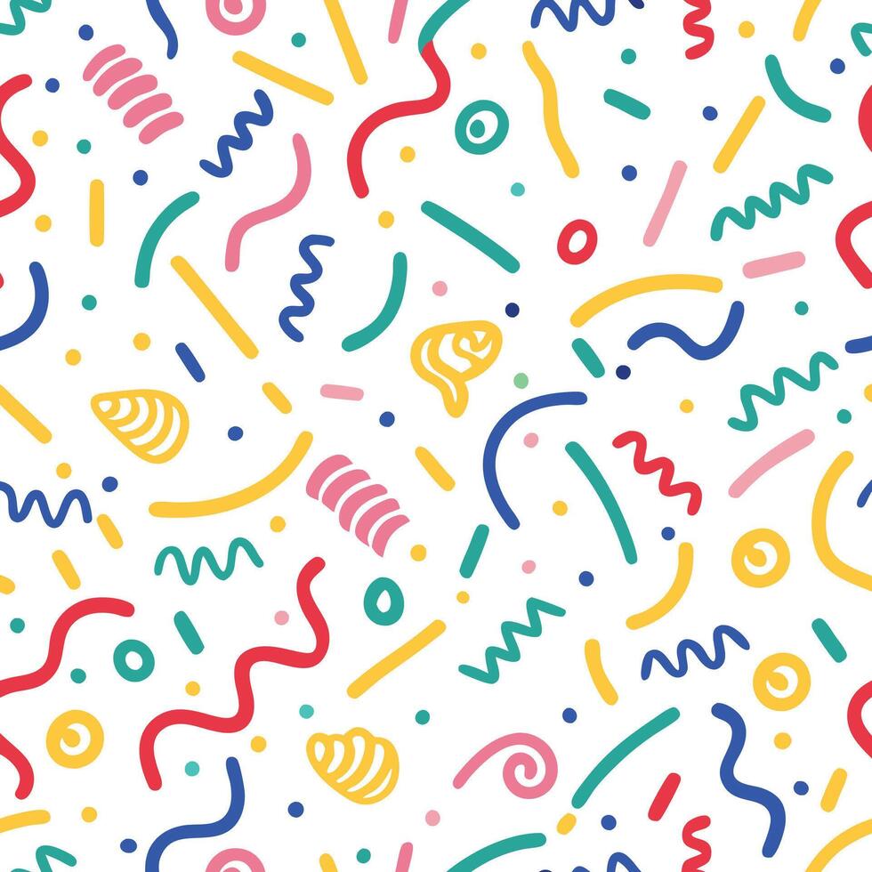 a colorful pattern with various shapes and lines vector