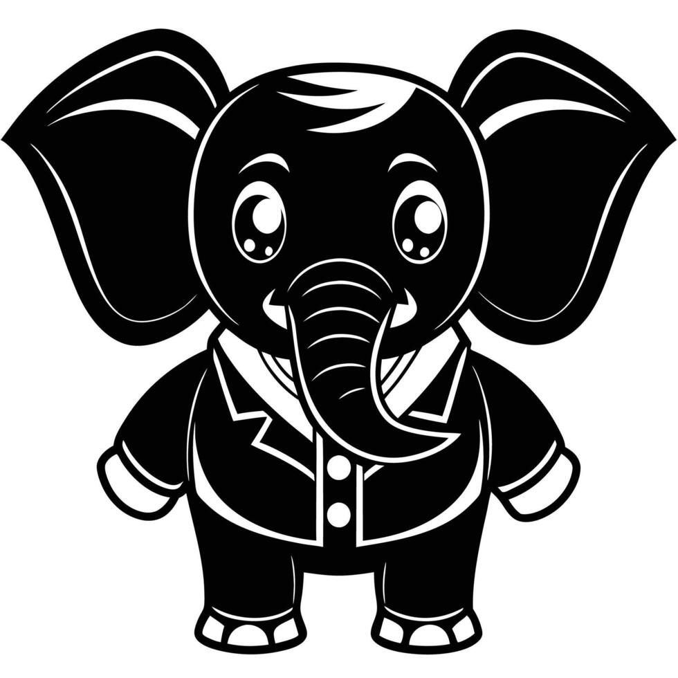 an elephant in a suit and tie vector