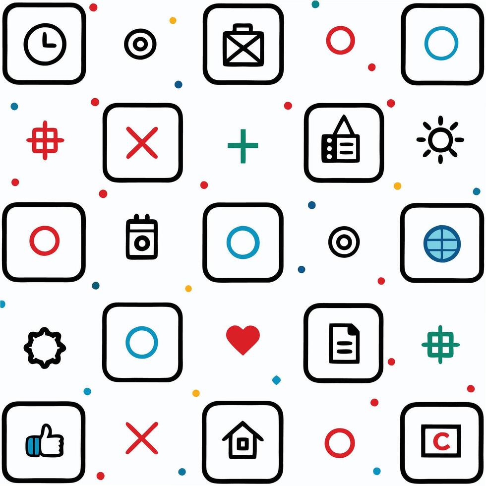 a set of icons that are arranged in a square shape vector