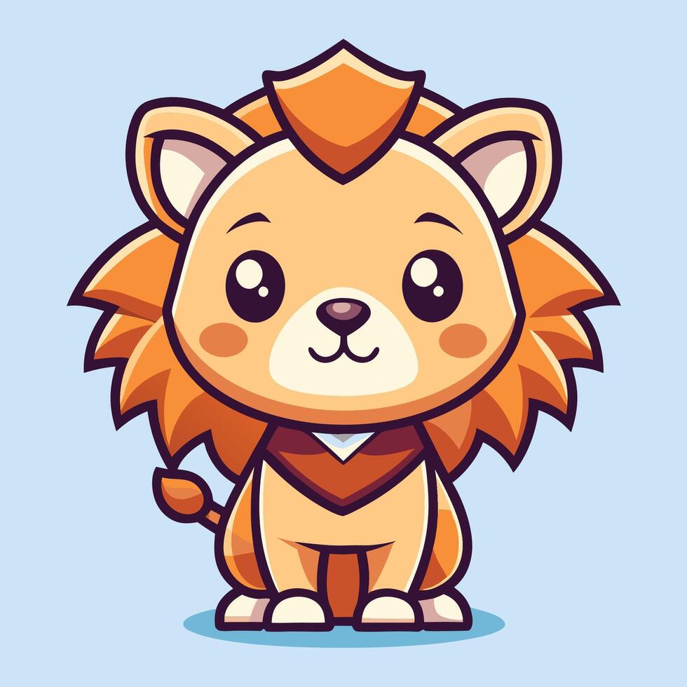 cute lion illustration vector
