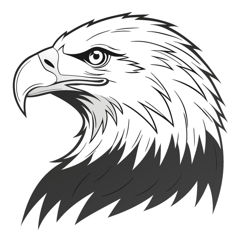 an eagle head on a white background vector