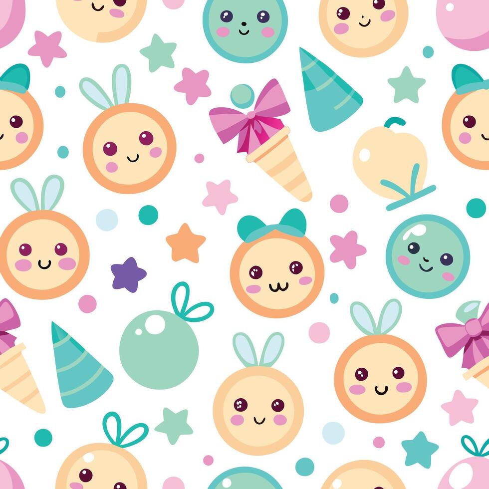 a cute pattern with a bunny, a star, and a star vector