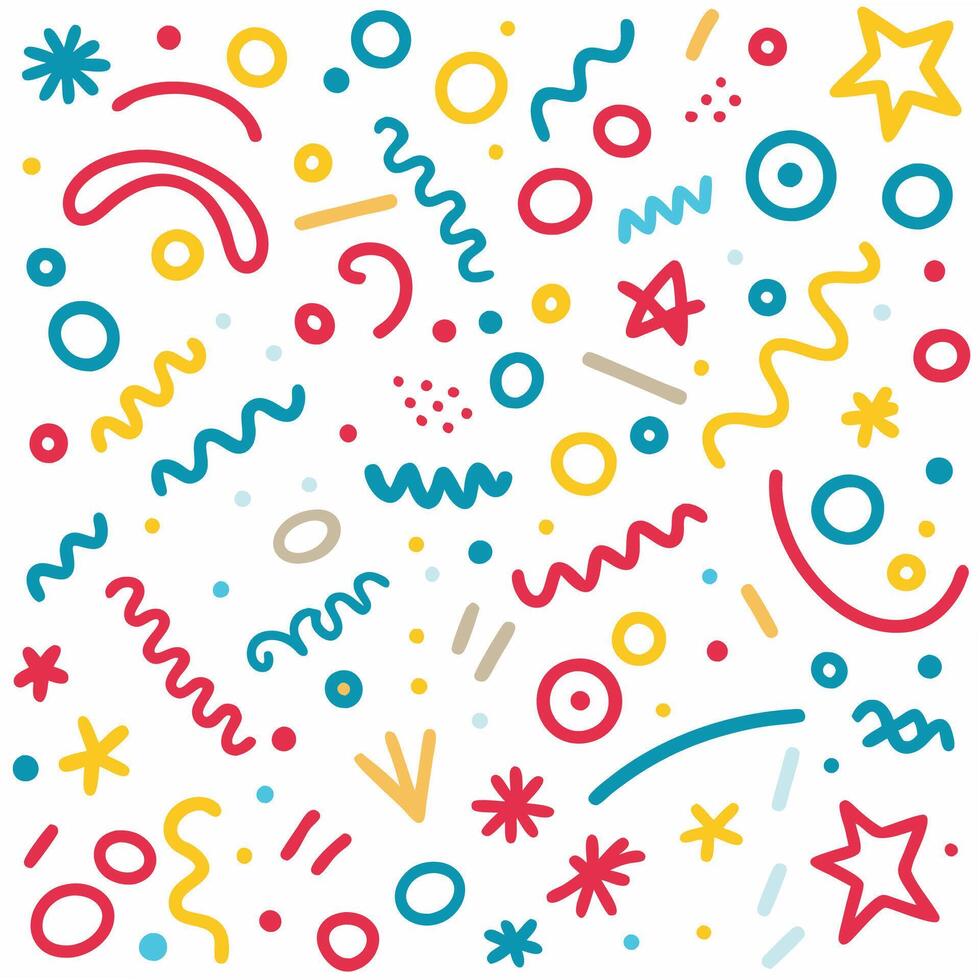 a colorful pattern with stars and other shapes vector