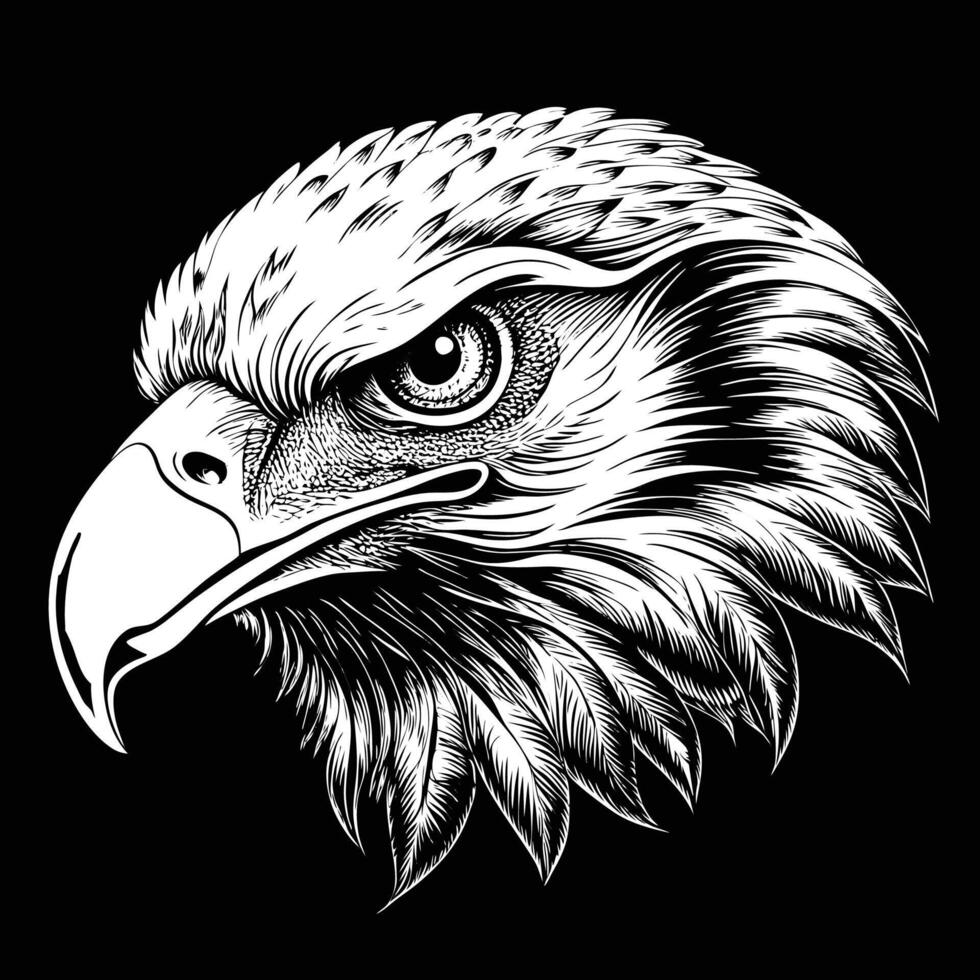 eagle head tattoo design vector