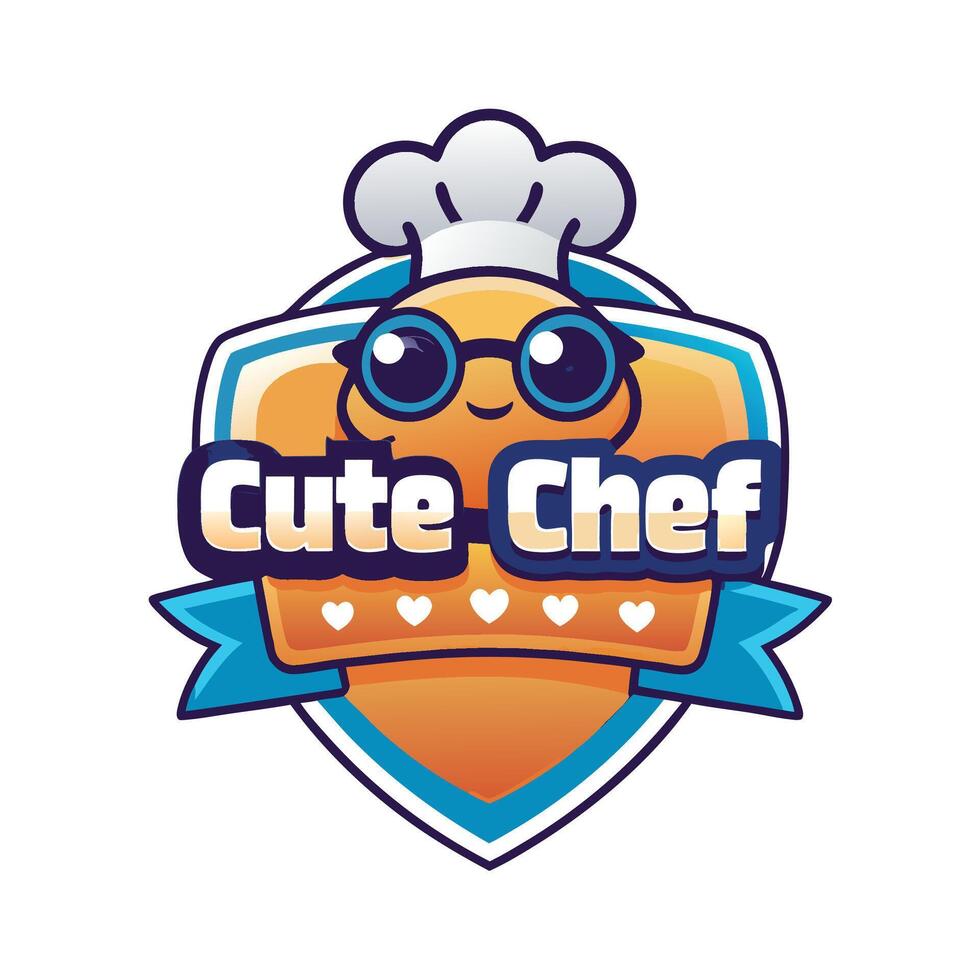 the cute chef logo vector