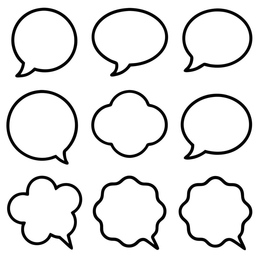 speech bubbles set of different shapes and sizes vector