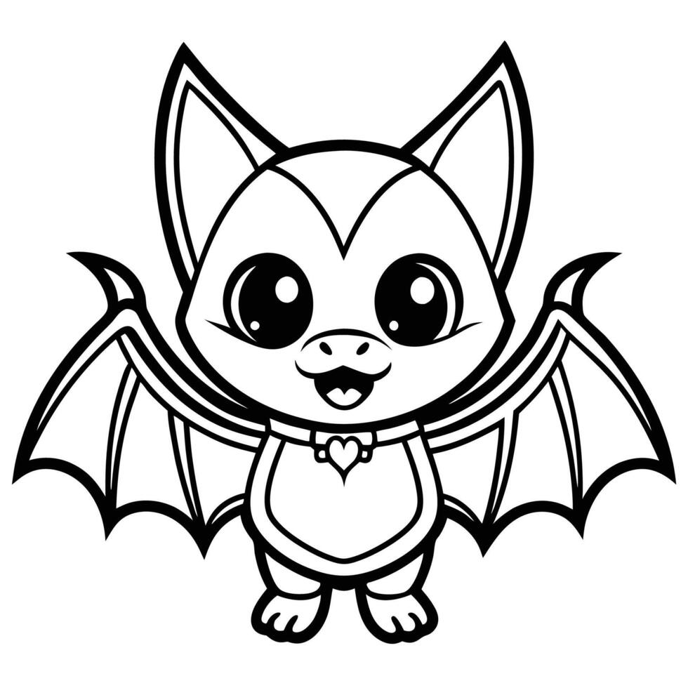 a cartoon bat with big eyes and a smile vector