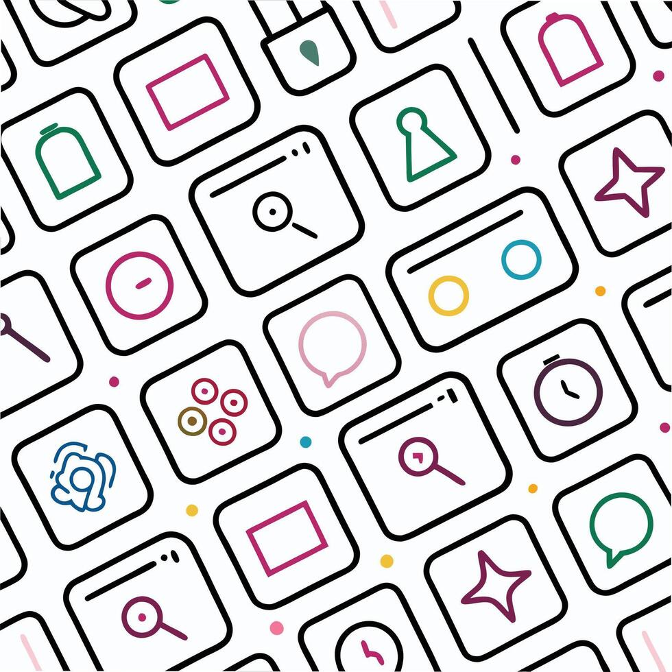 a colorful pattern of icons and symbols vector