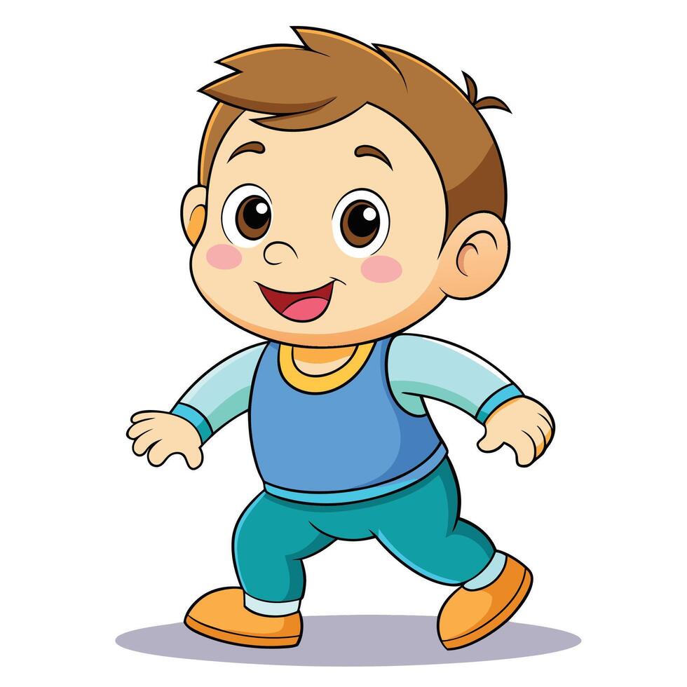 cartoon boy running illustration vector