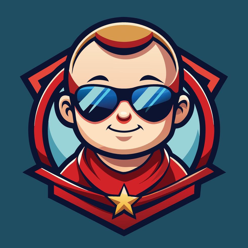 a cartoon character wearing sunglasses and a red shirt vector