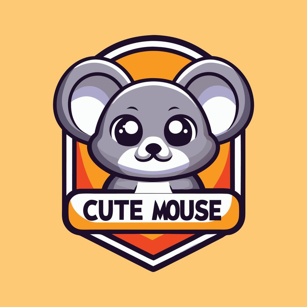 a cute mouse logo with the words cute mouse vector