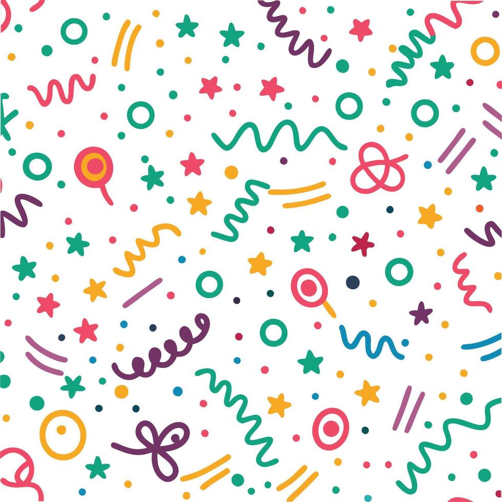 seamless pattern with colorful shapes and stars vector
