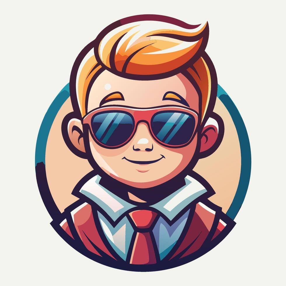 a cartoon character with sunglasses and a tie vector