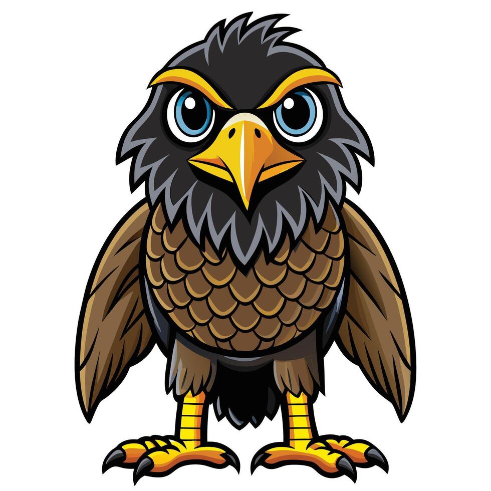 an eagle cartoon mascot vector