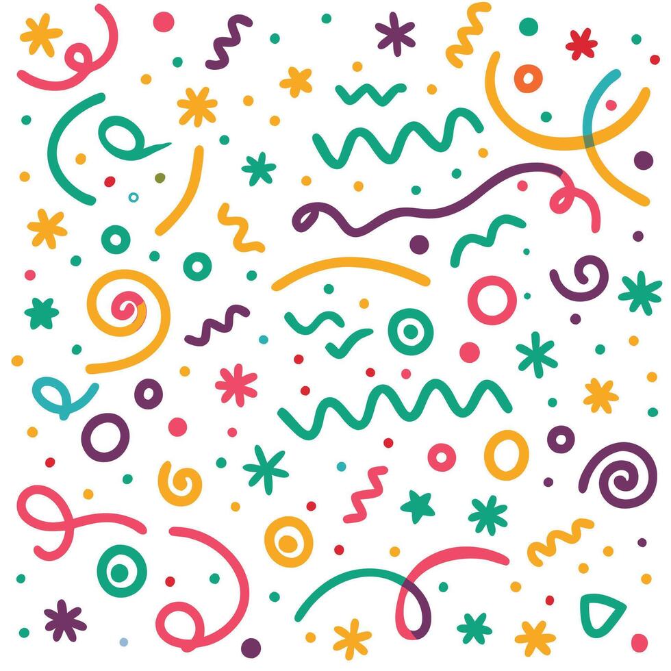 a colorful pattern with many different shapes and colors vector