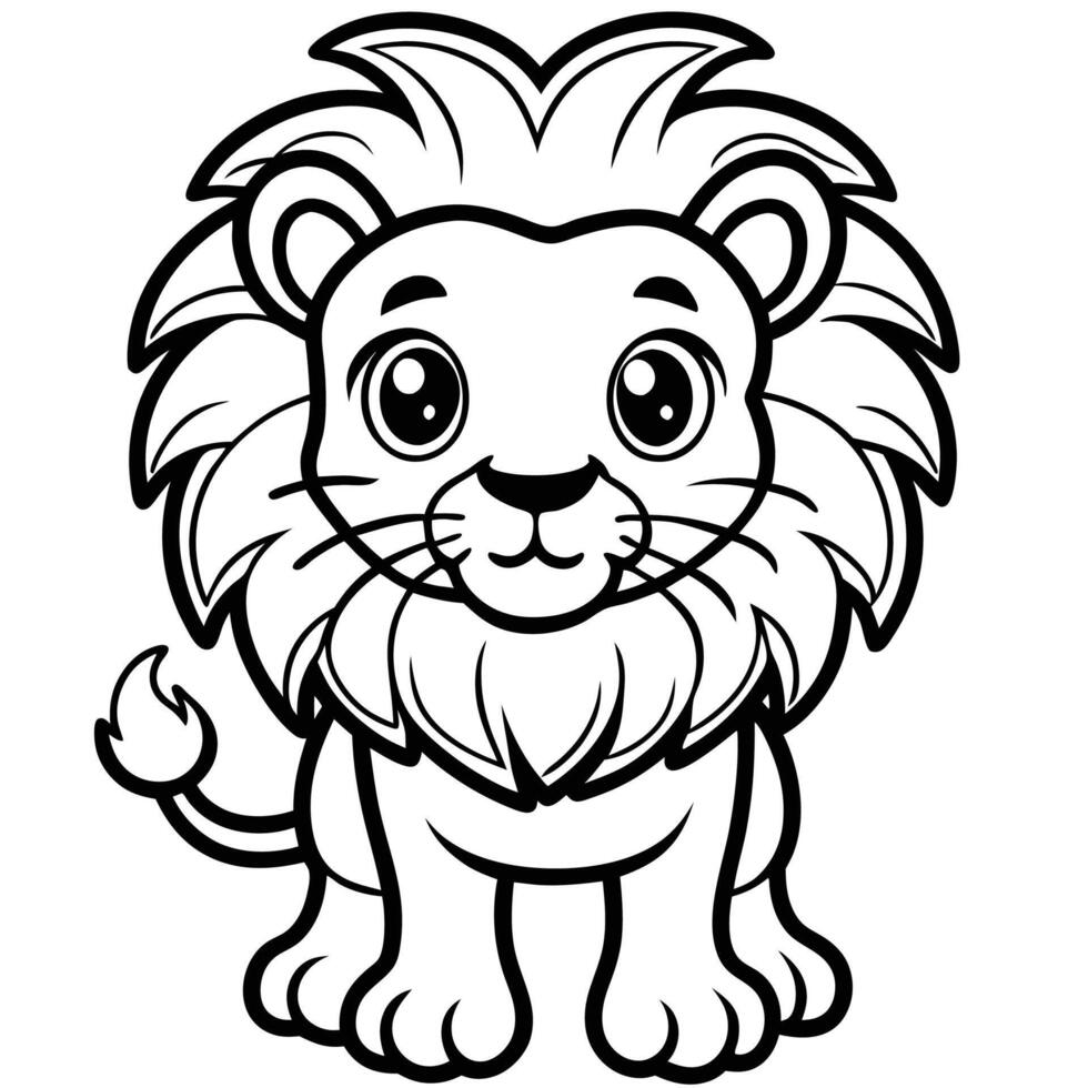 lion coloring pages for kids vector