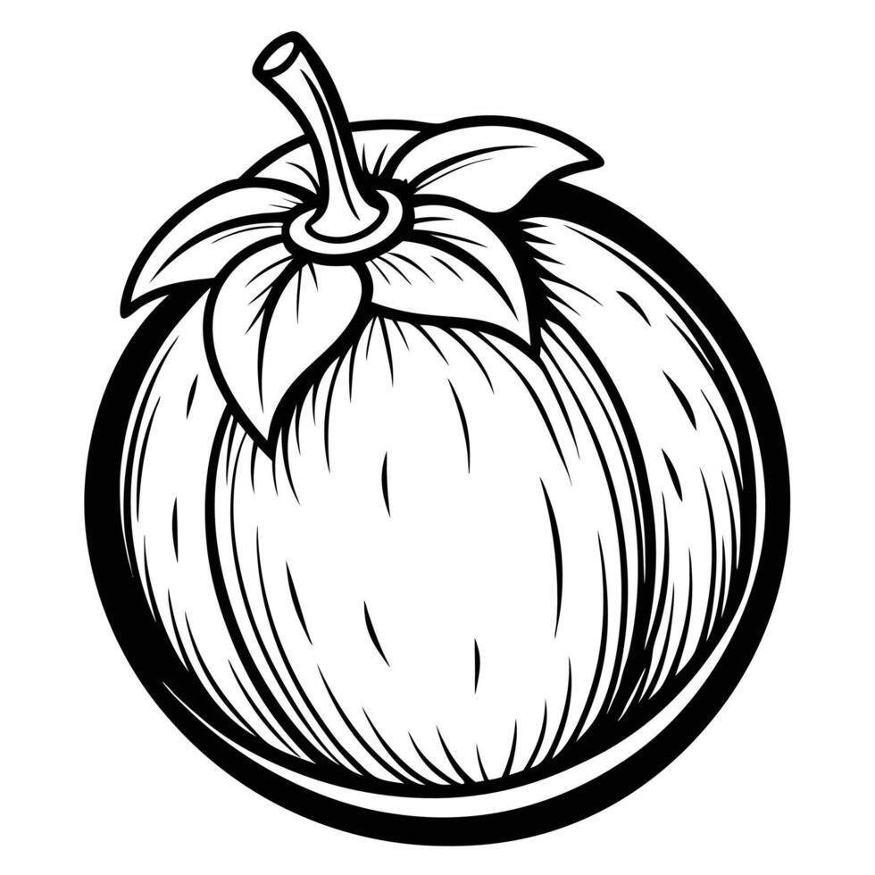 a black and white drawing of a fruit vector