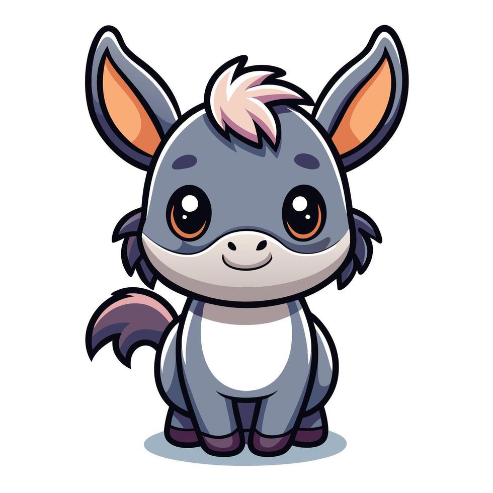 cartoon donkey with big eyes and pink ears vector