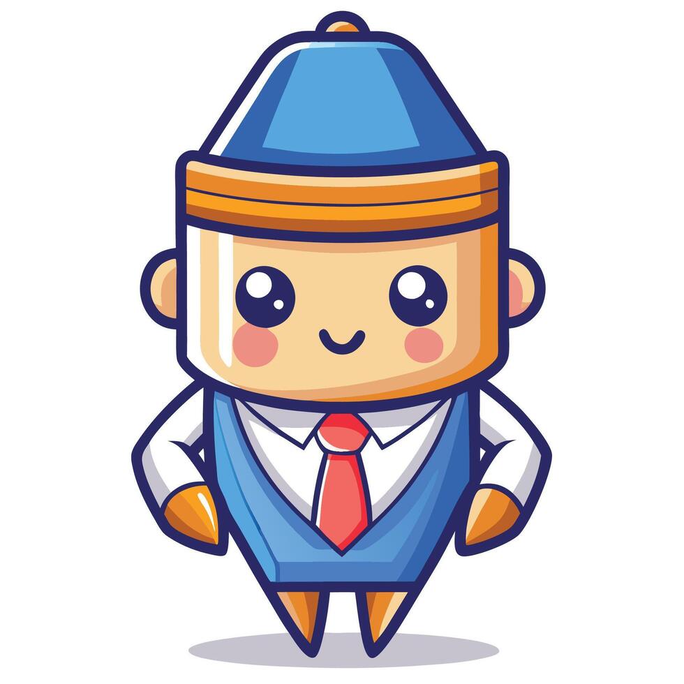 a cartoon character wearing a blue suit and tie vector