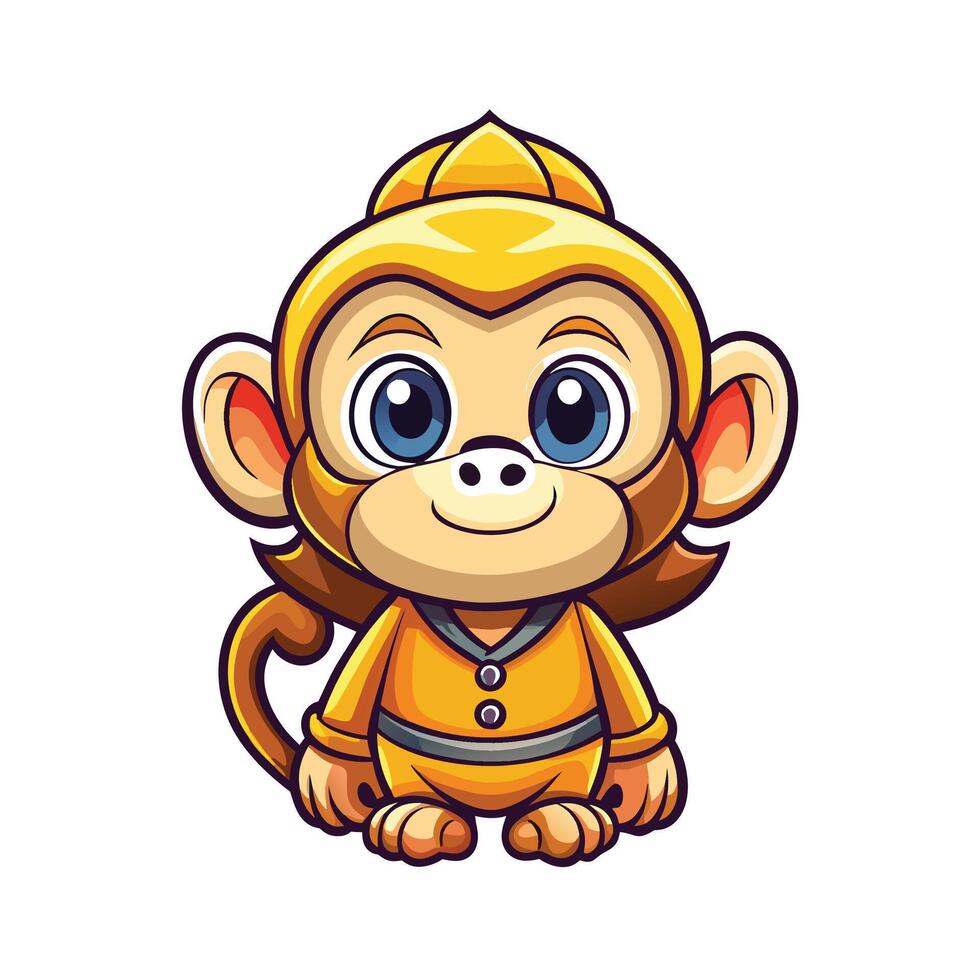 a cartoon monkey wearing a yellow suit vector