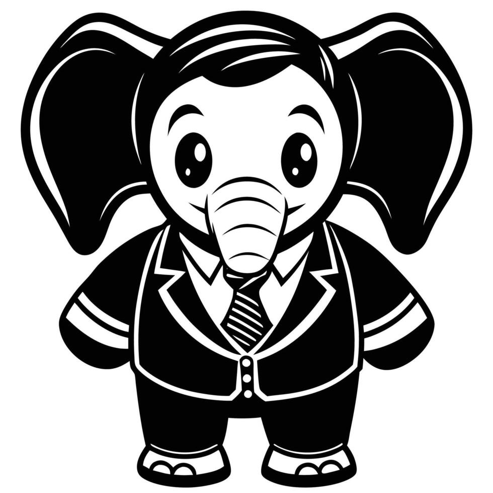 an elephant wearing a suit and tie vector