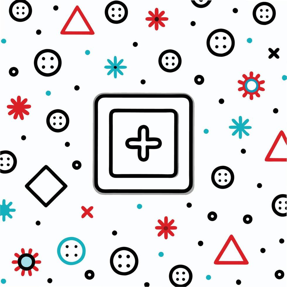 a button with a plus sign on a white background vector