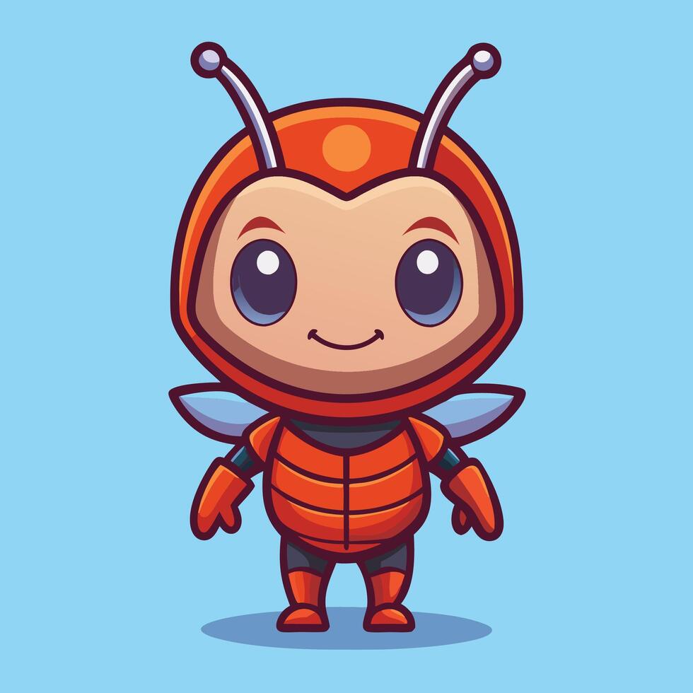a cartoon character in an orange suit vector