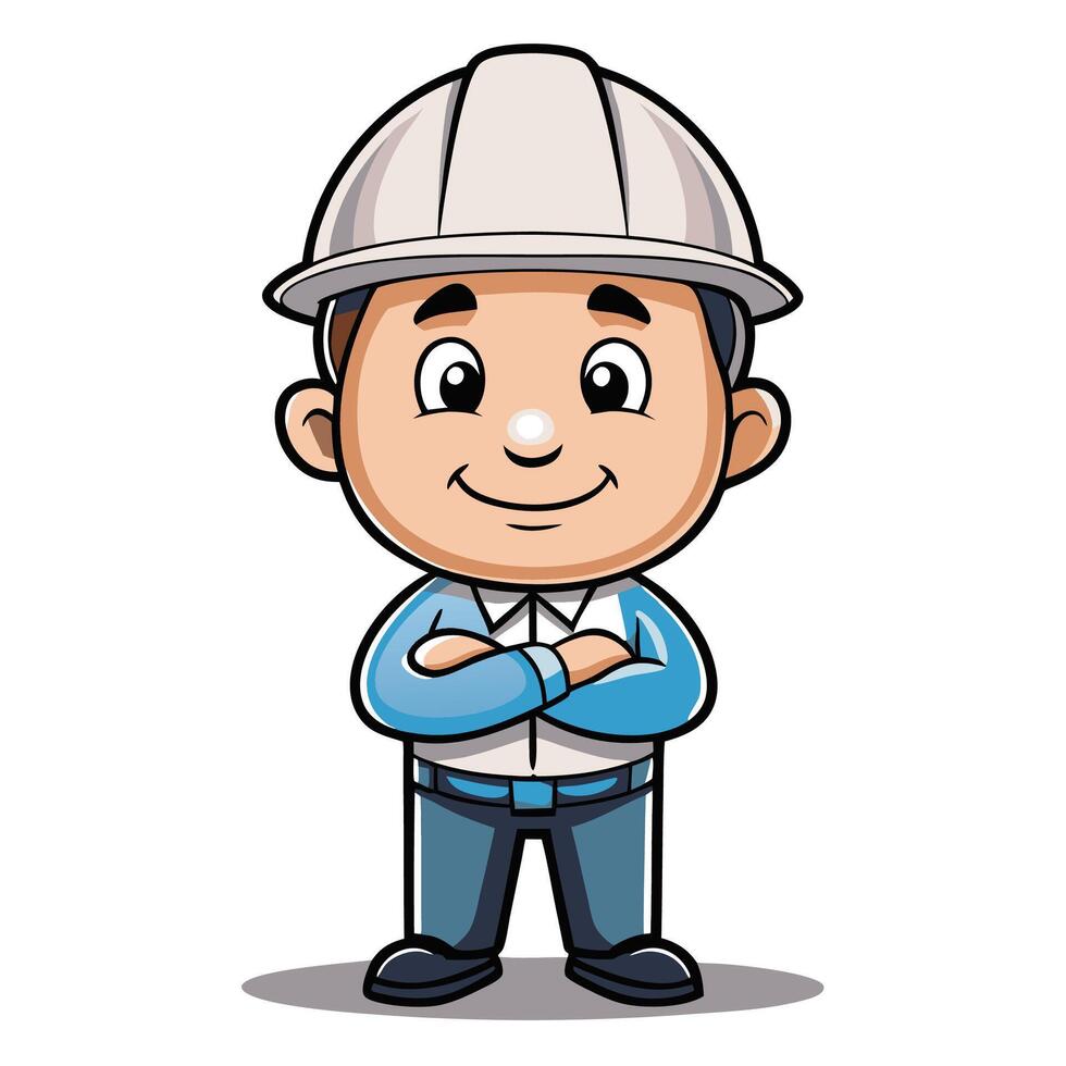 cartoon character of a construction worker vector