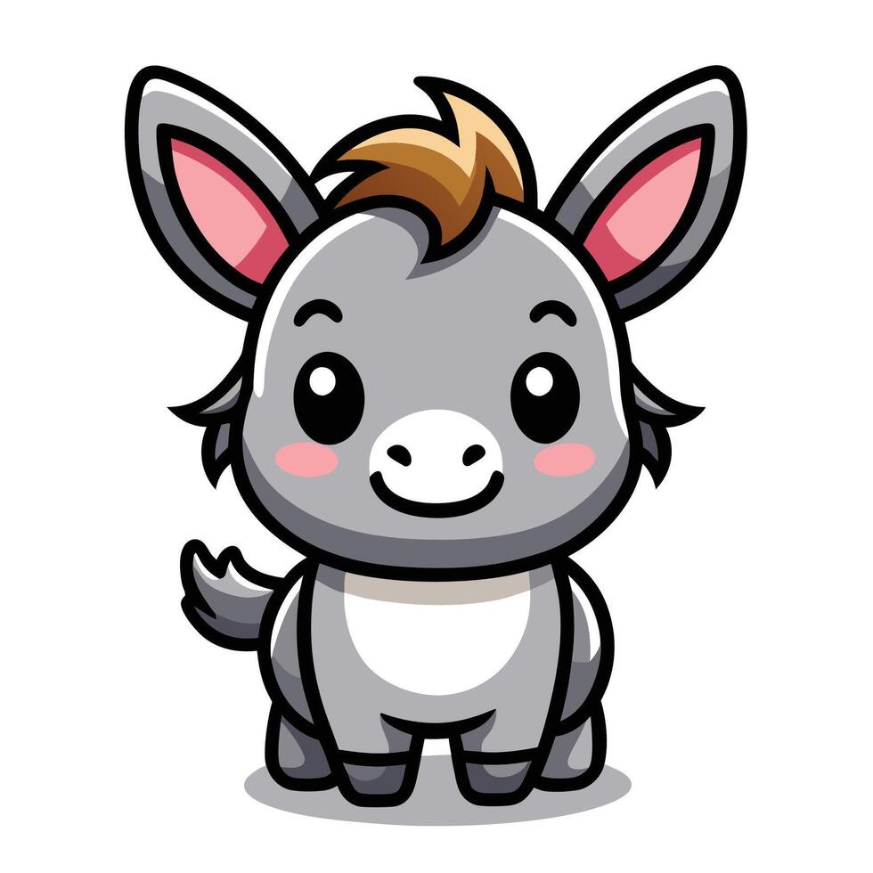 a cartoon donkey with brown eyes and a big nose vector