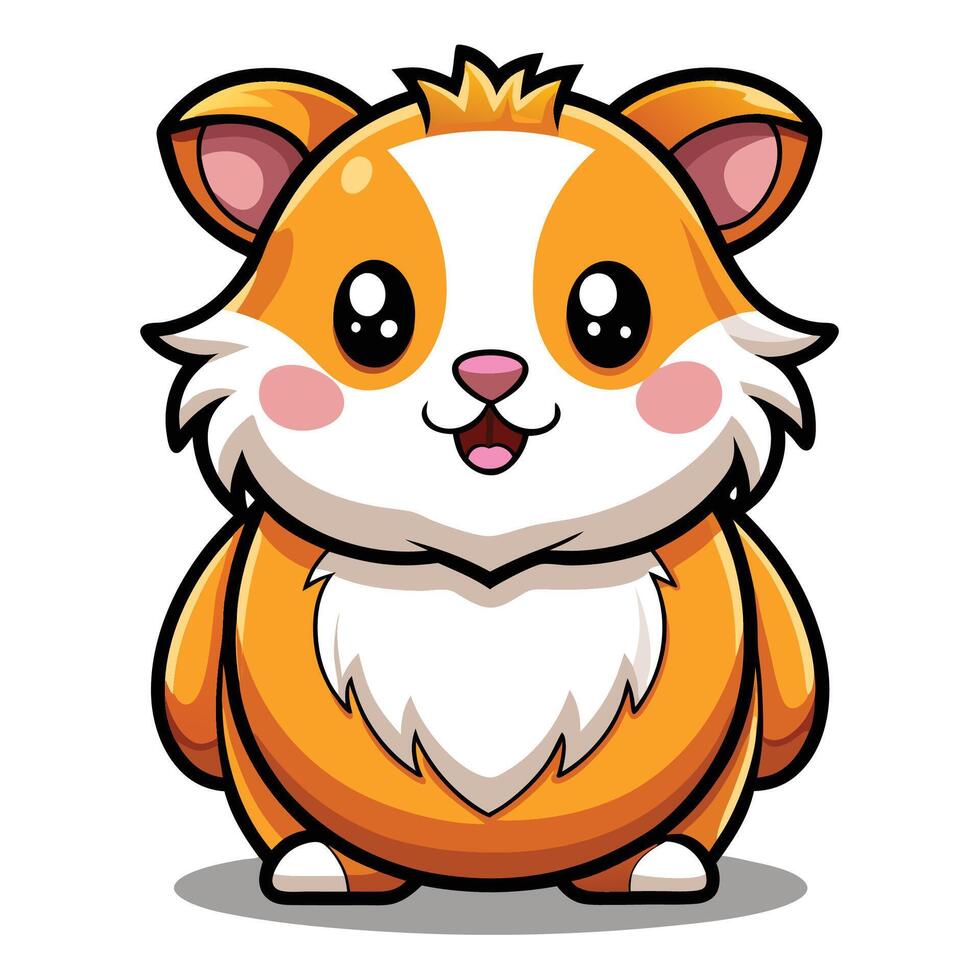 a cartoon hamster with big eyes and a white nose vector