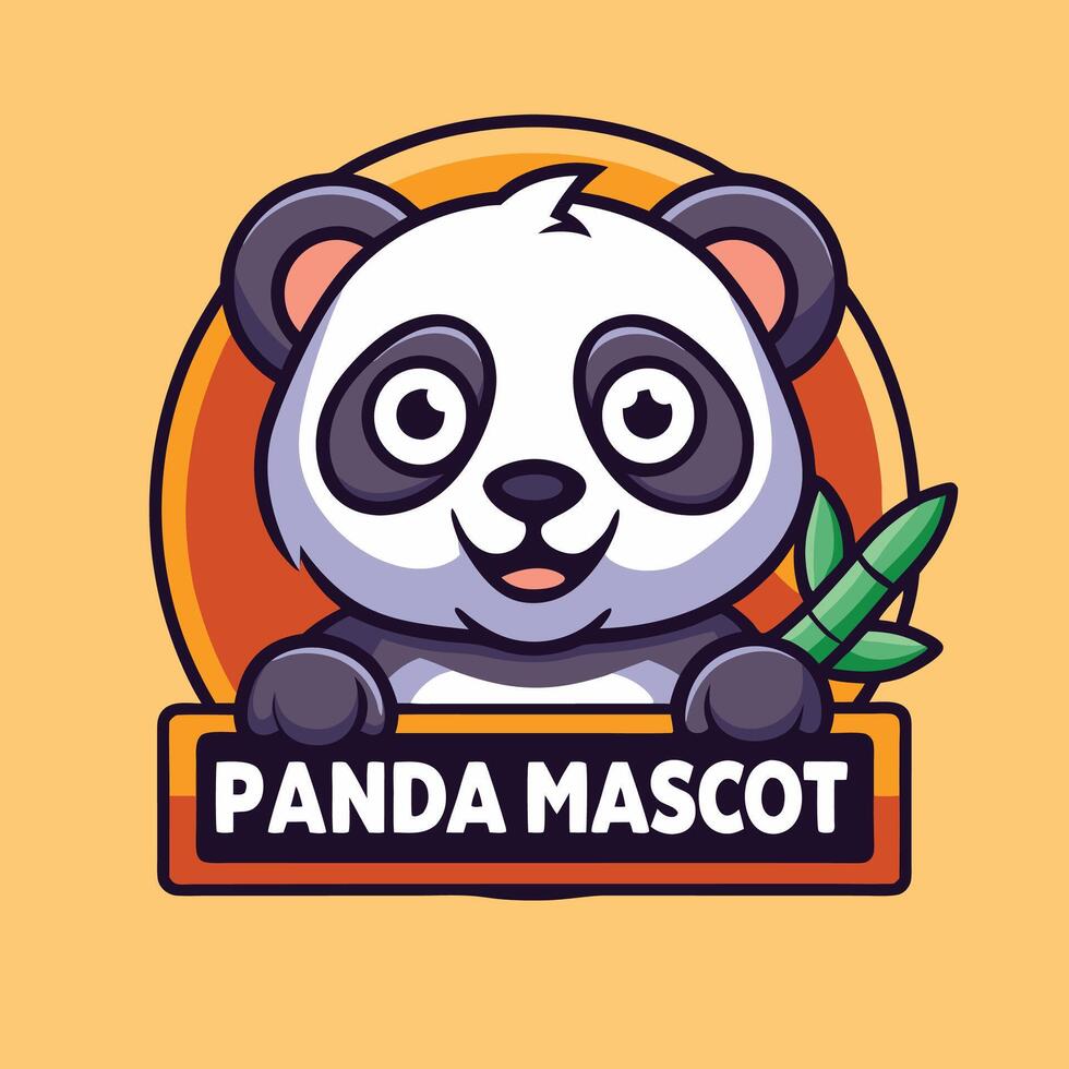 panda mascot logo design vector