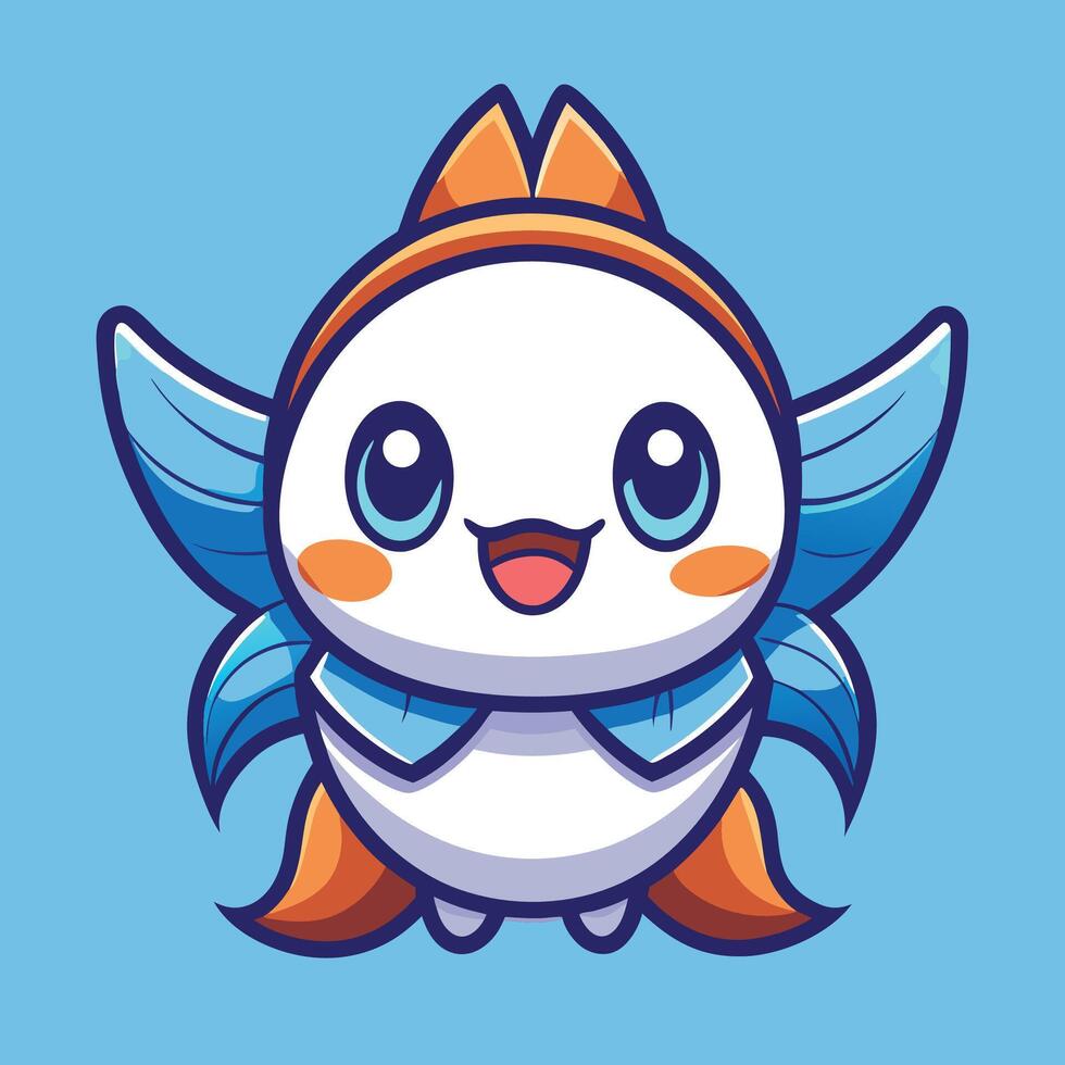 a cartoon character with wings and a blue and orange outfit vector