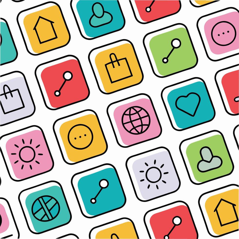 a colorful set of icons on a white background vector