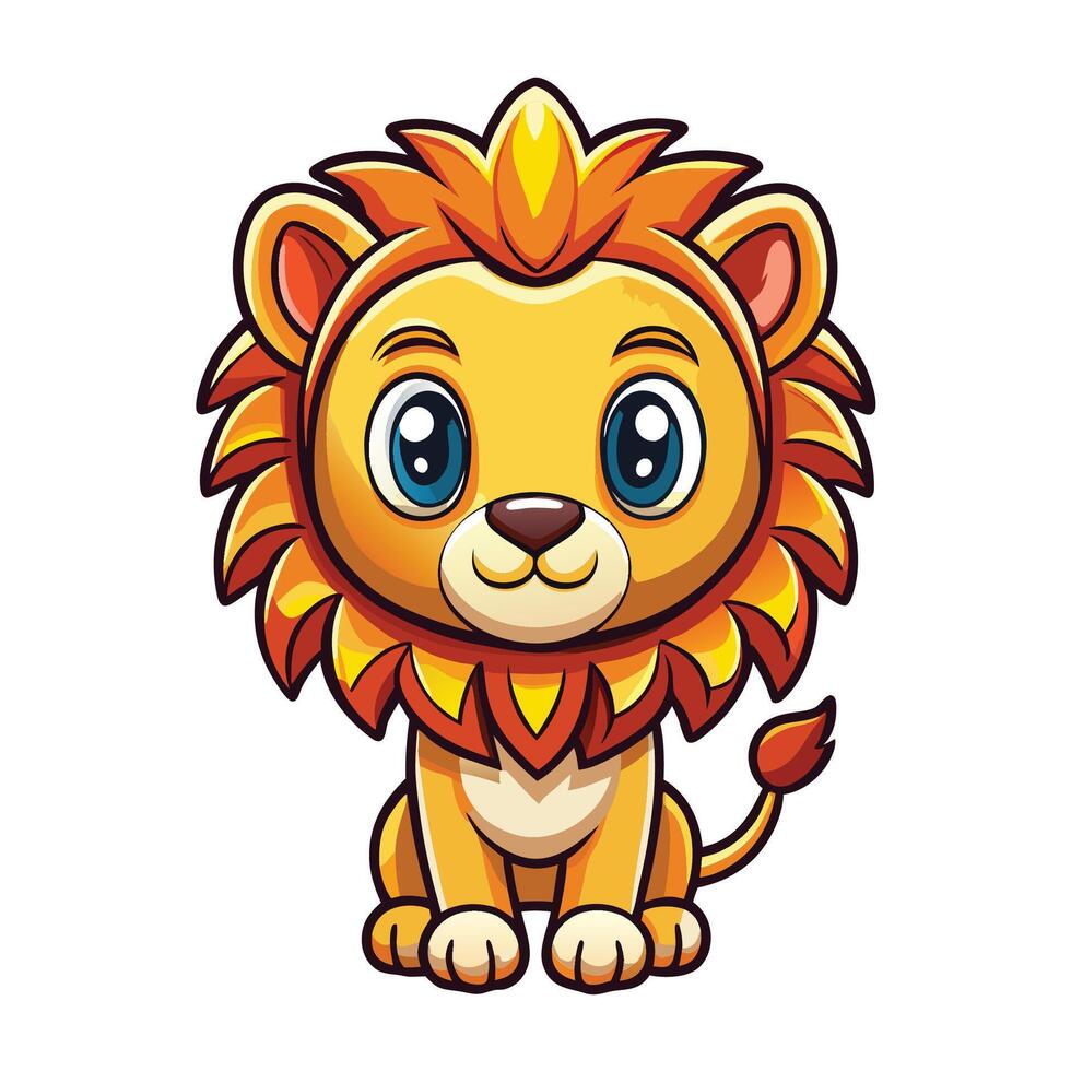 cute lion illustration vector