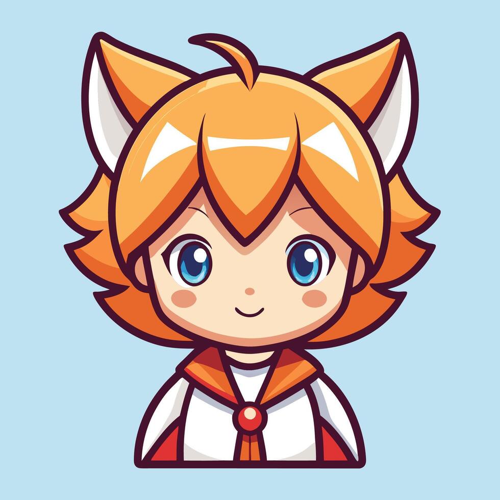 a cartoon character with orange hair and a bow tie vector