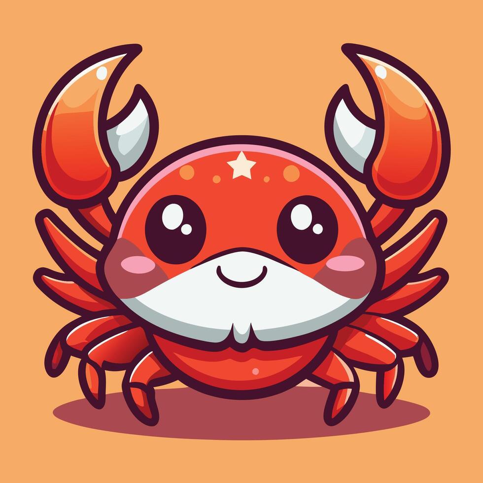 a cartoon crab with a big smile on its face vector