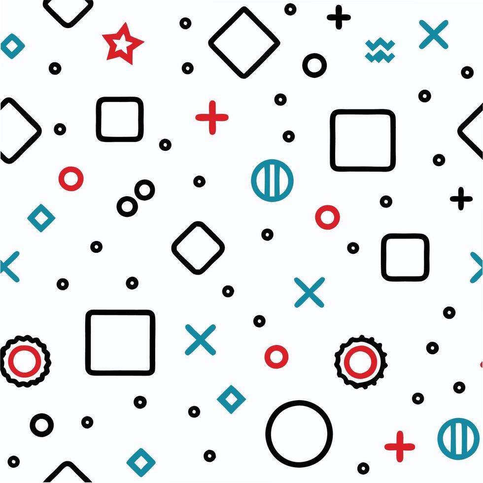 a pattern with geometric shapes and circles vector