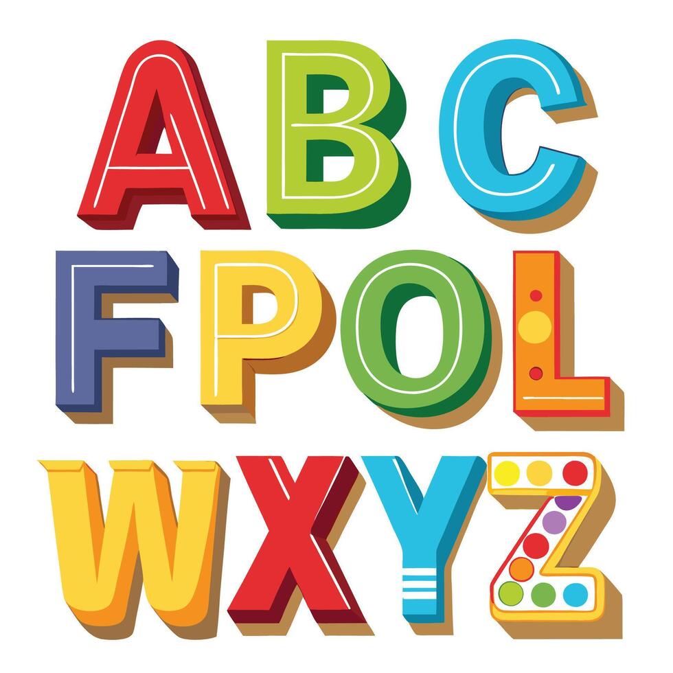 alphabet letters illustration vector